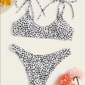 Dalmatian Print Shoulder Tie Bikini